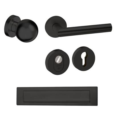 Hardbrass Voordeurset Sfera rond SKG3 met kerntrekbeveiliging - zwart Hardbrass Voordeurset Sfera rond SKG3 met kerntrekbeveiliging - zwart