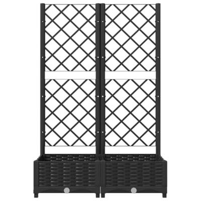 Plantenbak met latwerk 80x40x121,5 cm polypropeen zwart Plantenbak met latwerk 80x40x121,5 cm polypropeen zwart