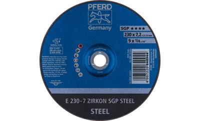 PFERD TOOLS 62223737 E 230-7 ZIRKON SGP STEEL Afbraamschijf gebogen Diameter 230 mm Boordiameter 22.23 mm Staal 10 stuk(s)