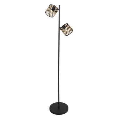Steinhauer Vloerlamp 2-lichtsSumba met bamboe kappen Ø12cm - 4492ZW
