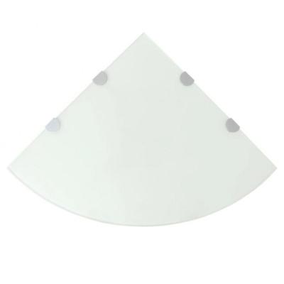 VidaXL Hoekschappen 2 st met chromen dragers 45x45 cm glas wit VidaXL Hoekschappen 2 st met chromen dragers 45x45 cm glas wit