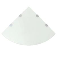 VidaXL Hoekschappen 2 st met chromen dragers 45x45 cm glas wit - thumbnail
