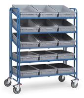 Fetra Hauptartikel 1399 Etagewagen Staal Poedercoating Laadvermogen (max.): 250 kg Stralend blauw (RAL 5007) - thumbnail