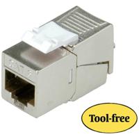 ROLINE Cat.6 (Class E)/Keystone, RJ-45, afgeschermd, zonder gereedschap, compact, zilverkleurig - thumbnail