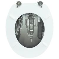 Toiletbril van MDF met New York dessin - thumbnail