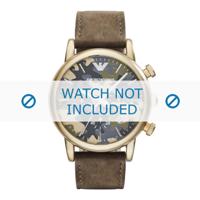 Armani horlogeband AR1818 Leder Groen 20mm + groen stiksel - thumbnail