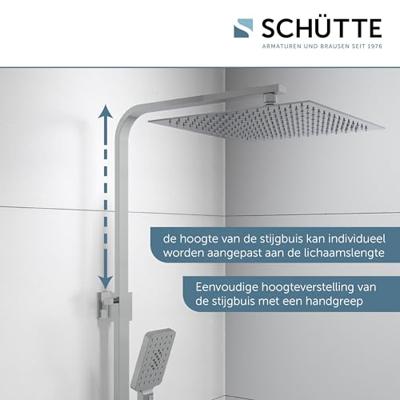 Regendouche Opbouwset Thermostatisch Schutte Ocean 3 Functies Glazen Planchet Chroom Antraciet