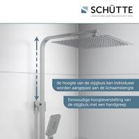 Regendouche Opbouwset Thermostatisch Schutte Ocean 3 Functies Glazen Planchet Chroom Antraciet Schütte - thumbnail