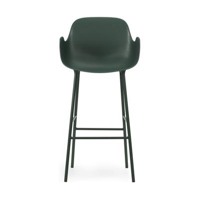 Normann Copenhagen Form barkruk H65 met armleuning Green vierpoot staal