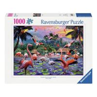 Ravensburger legpuzzel roze flamingo's, 1000st. - thumbnail