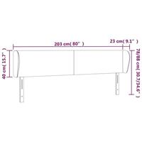 Hoofdbord met randen 203x23x78/88 cm kunstleer cappuccinokleur - thumbnail
