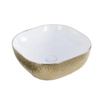 Waskom Best Design Royal Gold Opbouw Keramiek 42.5x14.5 cm Messing Goud - thumbnail