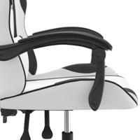 Gamestoel draaibaar kunstleer wit en zwart - thumbnail