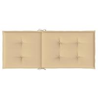 Stoelkussens 4 st hoge rug 120x50x4 cm stof gemleerd beige - thumbnail