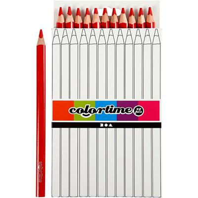 Creativ Company Driehoekige jumbo kleurpotloden - rood, 12st.