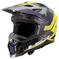 LS2 crosshelm "mx703 x-force galuo" helmet x-force galuo gray/neon yellow gr. xxl - thumbnail