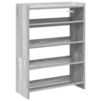 VidaXL Schoenenrek 60x25x81 cm bewerkt hout grijs sonoma eikenkleurig - thumbnail