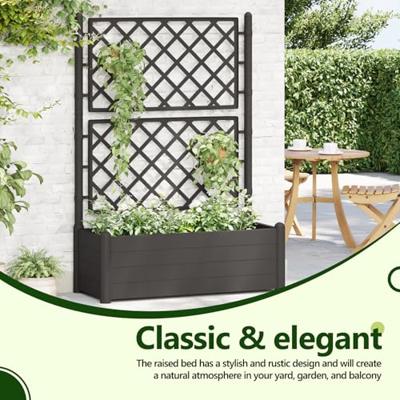 Plantenbak met latwerk 100x43x142 cm PP antraciet