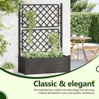 Plantenbak met latwerk 100x43x142 cm PP antraciet - thumbnail