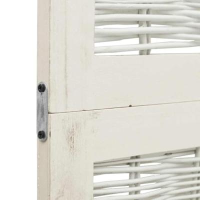 Kamerscherm met 5 panelen massief paulowniahout wit Kamerscherm met 5 panelen massief paulowniahout wit