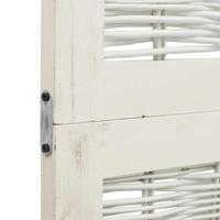 Kamerscherm met 3 panelen massief paulowniahout wit - thumbnail