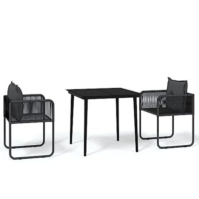 3-delige Tuinset zwart