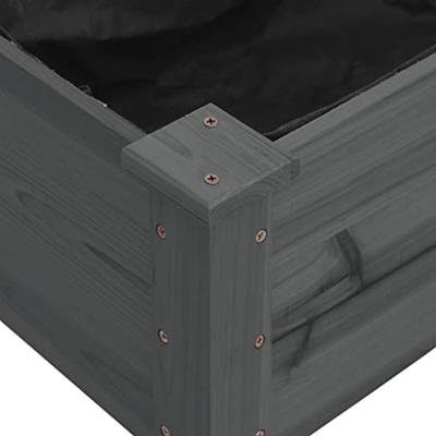 Plantenbak verhoogd met voering 120x120x25 cm vurenhout grijs Plantenbak verhoogd met voering 120x120x25 cm vurenhout grijs