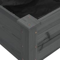 Plantenbak verhoogd met voering 120x120x25 cm vurenhout grijs - thumbnail