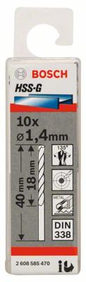 Bosch Accessoires Metaalboren HSS-G, Standard 1,4 x 18 x 40 mm 10st - 2608585470 Bosch Accessoires Metaalboren HSS-G, Standard 1,4 x 18 x 40 mm 10st - 2608585470