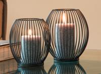 HI 2-delige kaarsenstandaardset zwart - thumbnail