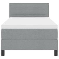 Boxspringbed met matras en LED stof lichtgrijs 90x200 cm - thumbnail