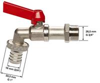 GARDENA 07333-20 Kogeltapkraan 1 Slangaansluiting 19 mm (3/4) Ø Zilver, Rood - thumbnail