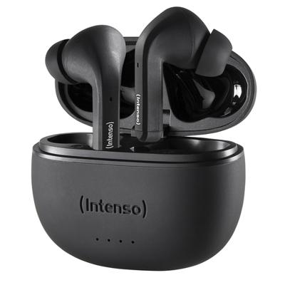 Intenso Black Buds TWS True Wireless hoofdtelefoon T300A met Active Noise Cancelling en tot 35 uur muziekweergave, klein