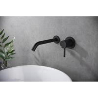 Wiesbaden Ribbd Eenhendel Wastafelkraan - Inbouw Compleet - Mat Zwart - thumbnail