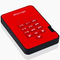 iStorage diskAshur2 SSD 2TB Rood - Veilige draagbare Solid State Drive - Beveiligd met een wachtwoord - Stofdicht en waterdicht - Hardwarematige versleuteling - thumbnail