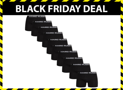 Mario Russo Herenboxers - Zwart - Katoen - 10 pack Mario Russo Herenboxers - Zwart - Katoen - 10 pack