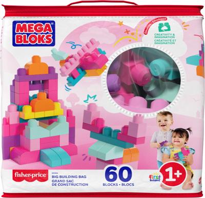 MEGABLOKS First Builders - Sac Medium Rose - 60 blokken