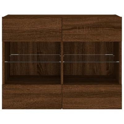 Tv-wandmeubel met LED 78,5x30x60,5 cm bruin eikenkleur