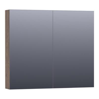 Brauer Impress Spiegelkast 80 cm - zonder Verlichting - Met 2 Dubbelzijdige Spiegeldeuren - Grove