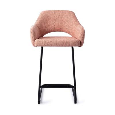 Jesper Home Barkruk 'Yanai' Arch Black, kleur Pink Punch (zithoogte 66cm)