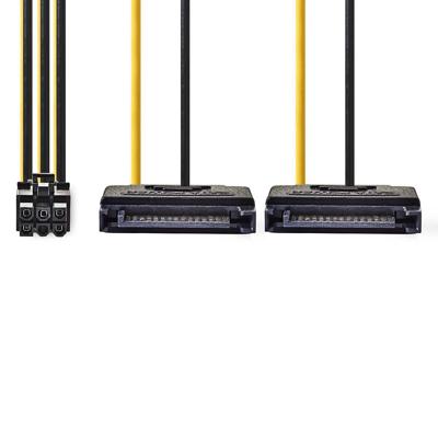 Interne Voedingskabel | 2x SATA 15-Pins Male - PCI Express Female | 0,15 m | Diverse