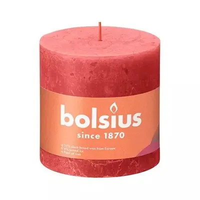 Bolsius kaars rustiek 10x10 cm blossom roze
