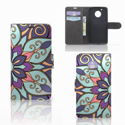 Motorola Moto G5 Hoesje Purple Flower Motorola Moto G5 Hoesje Purple Flower