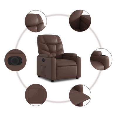 Sta-op-fauteuil verstelbaar kunstleer bruin