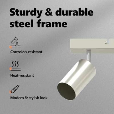 VidaXL Plafondspot met schijnwerpers nikkel 38 x 6 x 16 cm metaal
