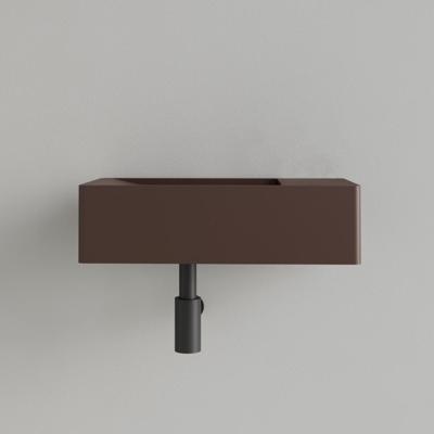 Fontein Gliss Design Freya Solid Marble 40x22x10 cm Zonder Kraangat Rechts Mat Choco Bruin Gliss Design