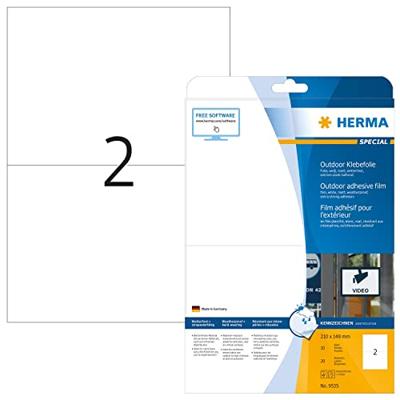 Etiket herma 9535 a5 210x148mm 20st folie wit | 32 stuks