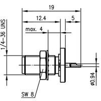 Telegärtner 100024671 100024671 SMA-connector Bus, inbouw 50 Ω 1 stuk(s) - thumbnail