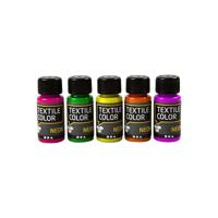 Creativ Company Neon textielverf - set van 5 kleuren, 50ml - thumbnail