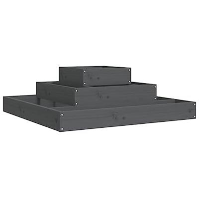 VidaXL Plantenbak 80x80x27 cm massief grenenhout grijs